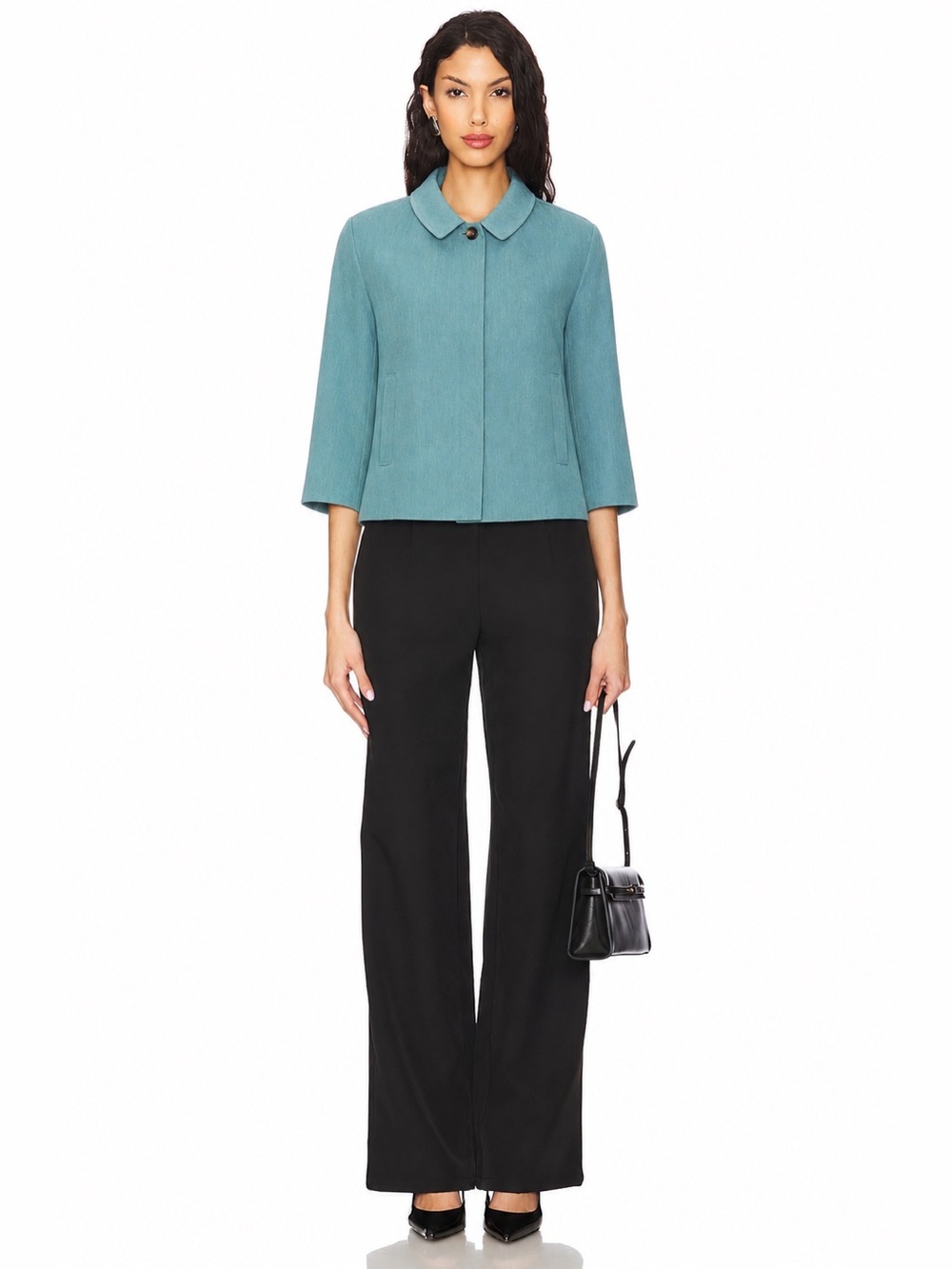 Piazza Sempione Women’s Linen Teal Lagenlook Timeless Elegance Jacket 📐IT46/L